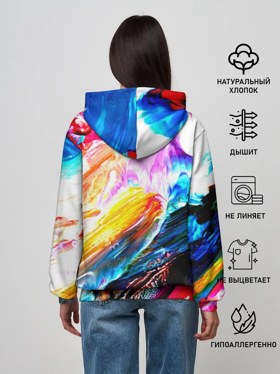 Женское худи / Абстракция красок