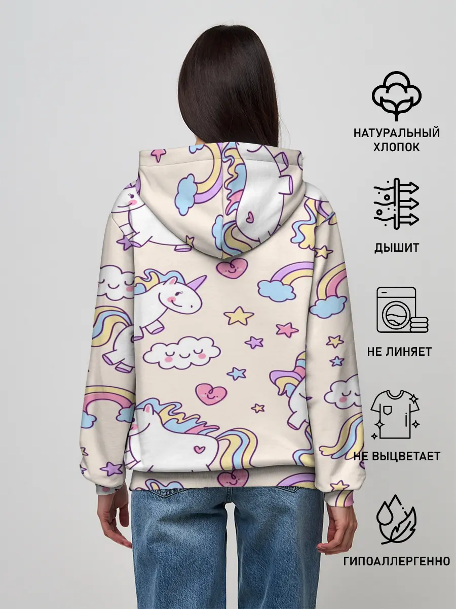 Женское худи / Радужные Единорожки