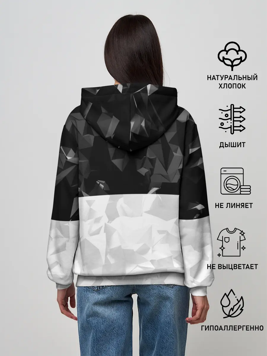 Женское худи / CS GO BLACK WHITE GEOMETRY