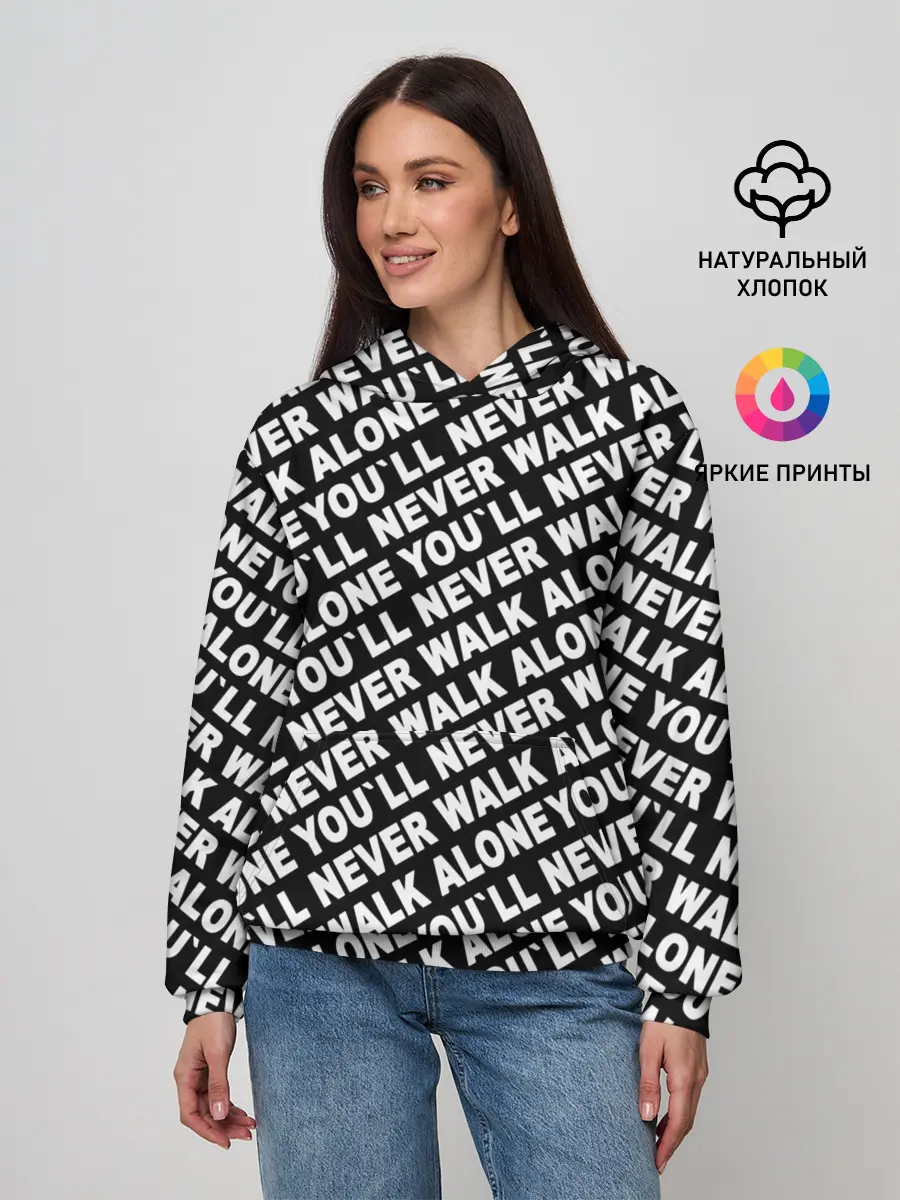 Женское худи / YNWA ЧБ