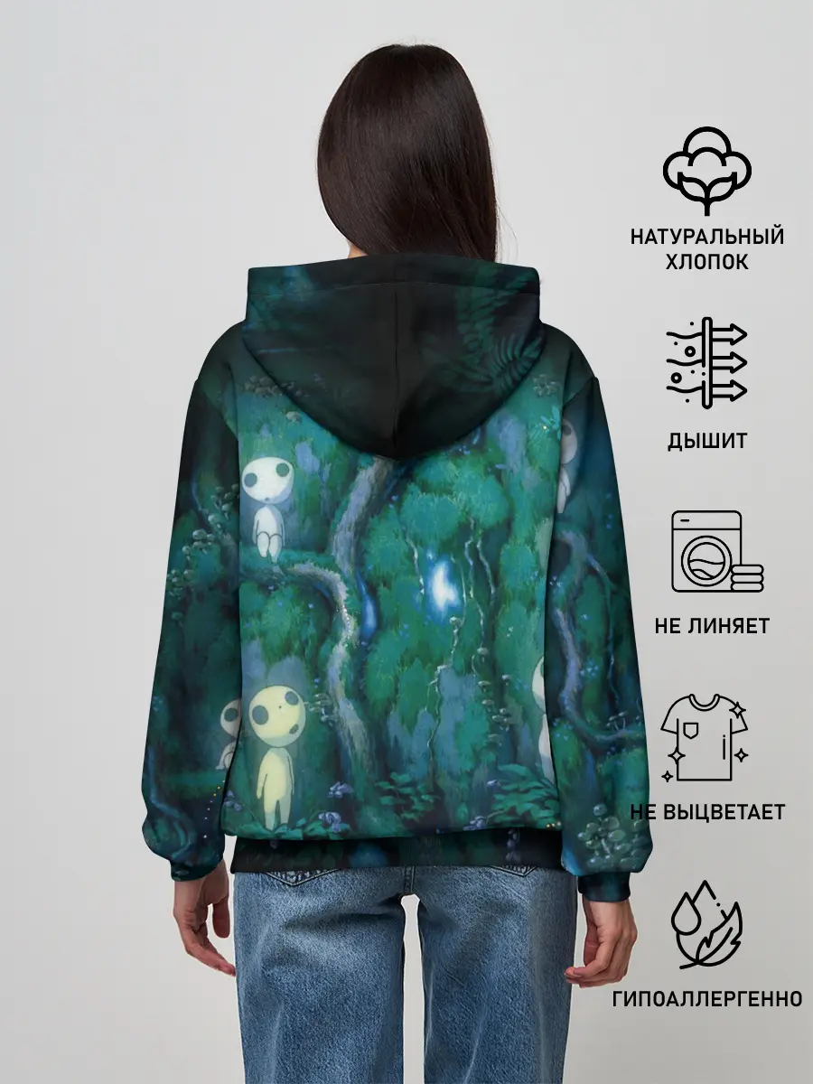 Женское худи / принцесса Мононоке_5