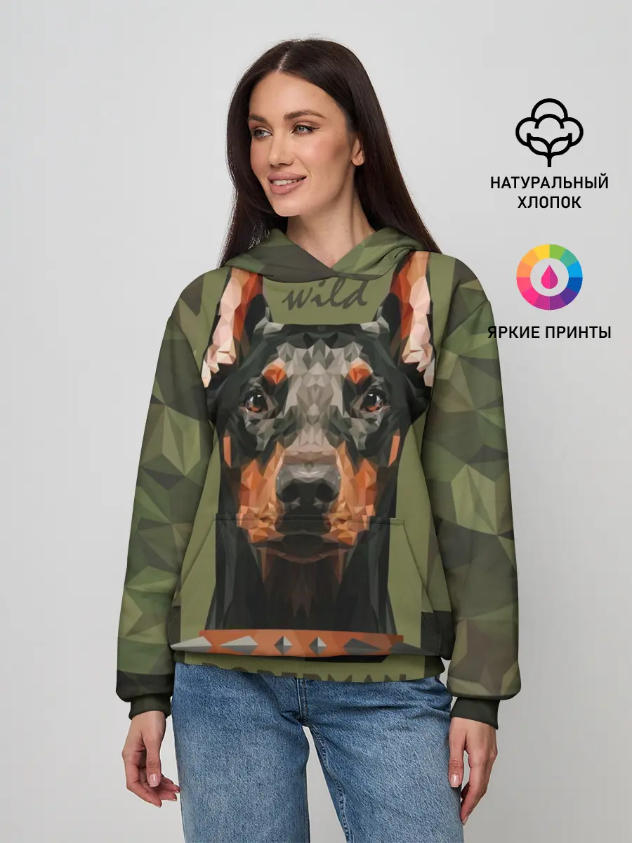 Женское худи / Дикий доберман