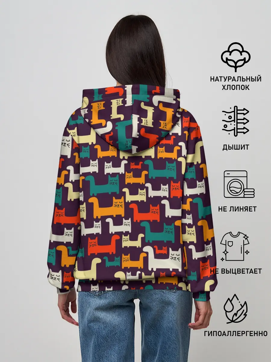 Женское худи / Найди чёрного кота