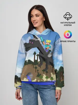 Женское худи / Стив на Эндер Драконе