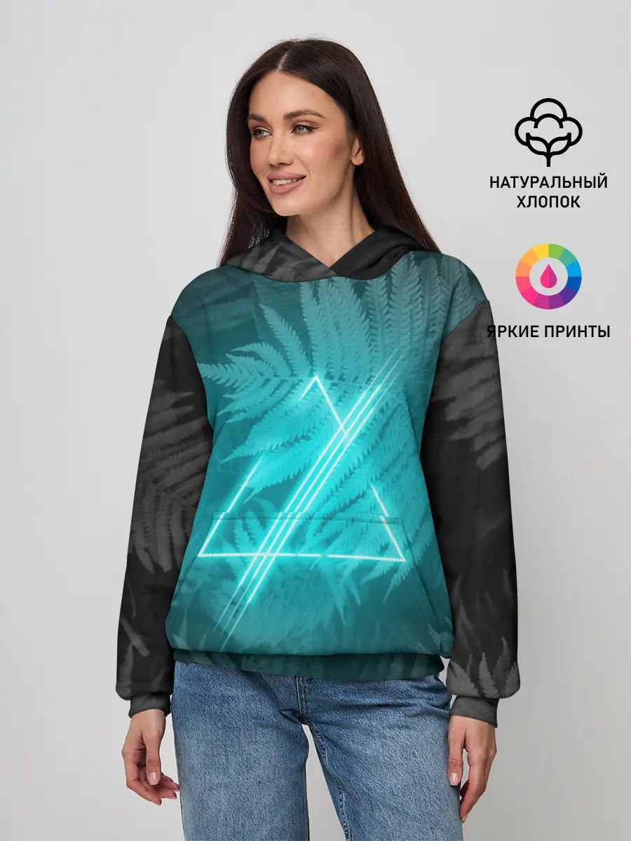 Женское худи / Neon light blue