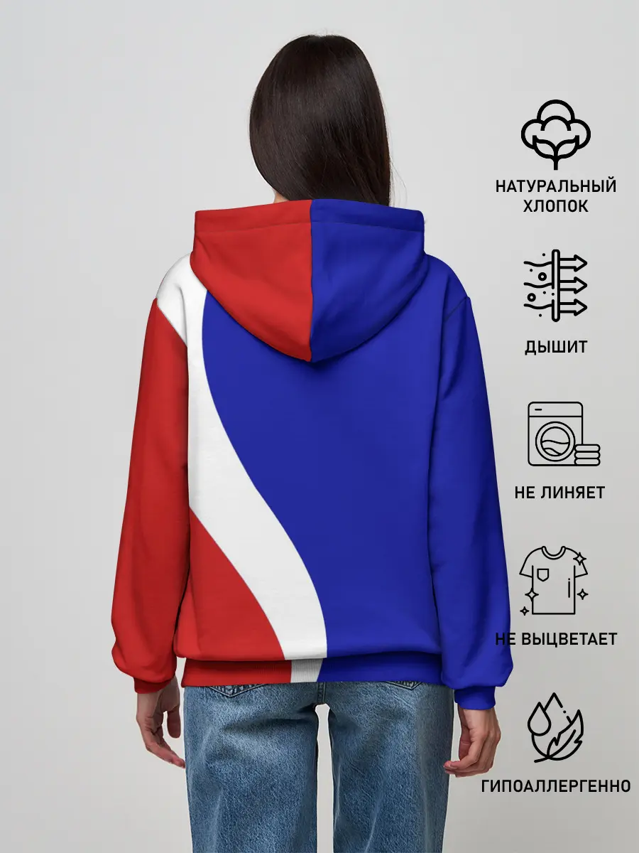 Женское худи / Герб РФ Триколор