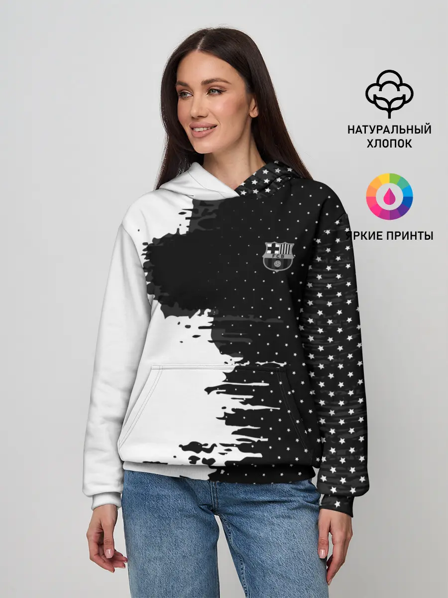 Женское худи / Barcelona uniform black 2018