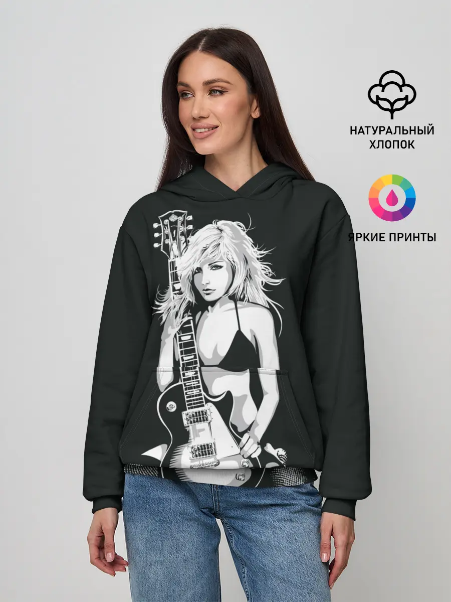 Женское худи / Девушка с гитарой