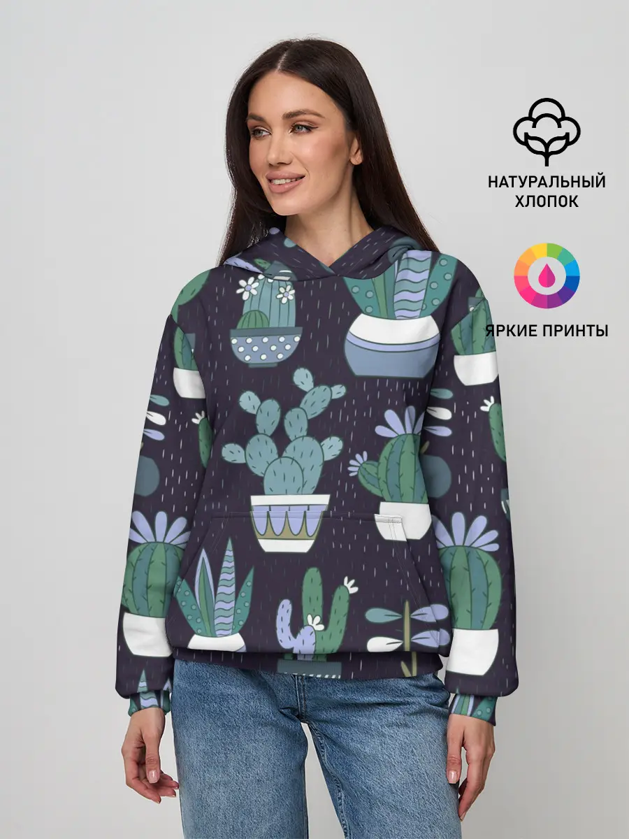 Женское худи / Кактусы