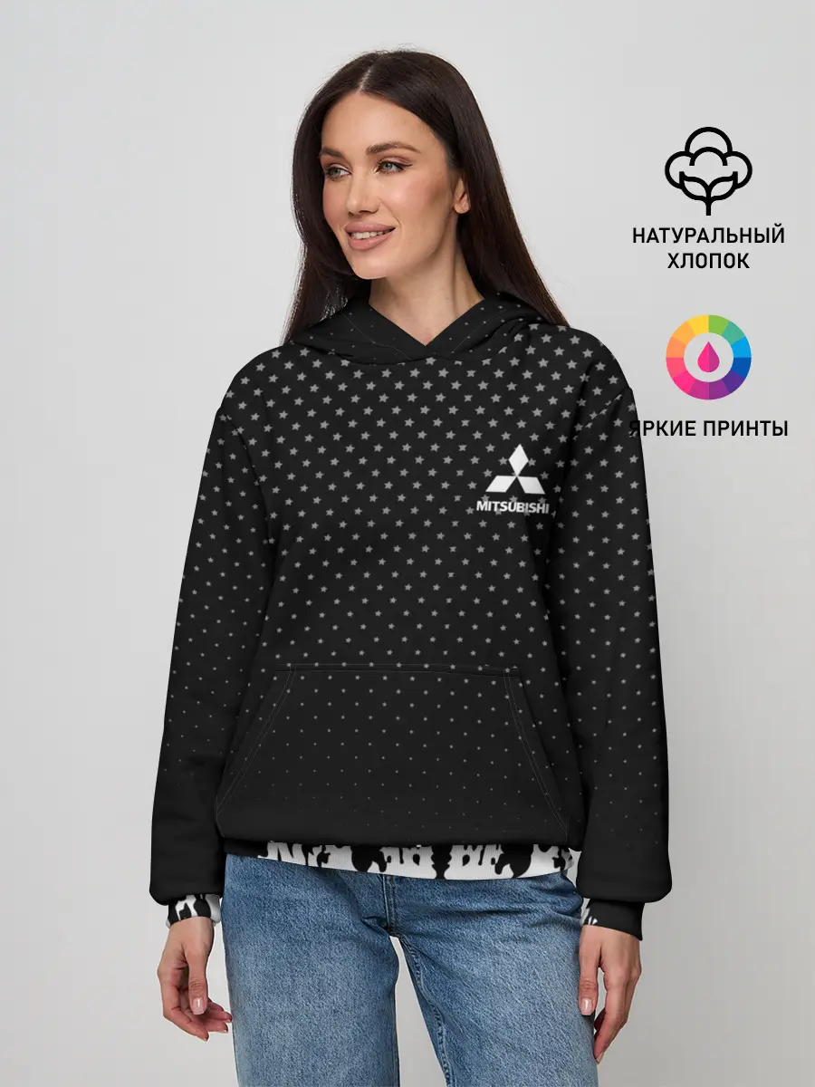 Женское худи / Mitsubishi abstract black