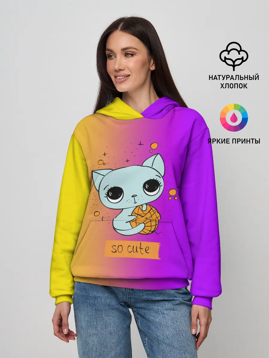 Женское худи / Милый котёнок