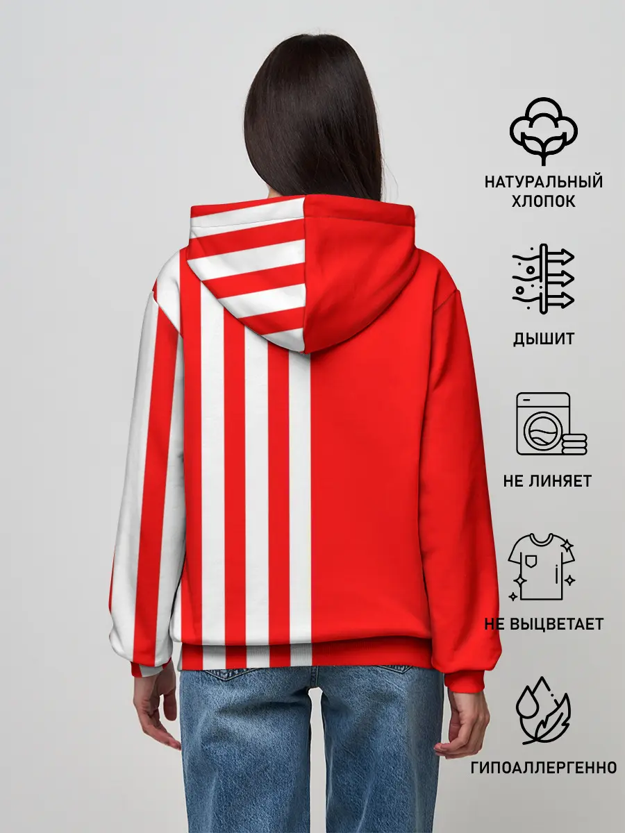 Женское худи / Красно-белый воин