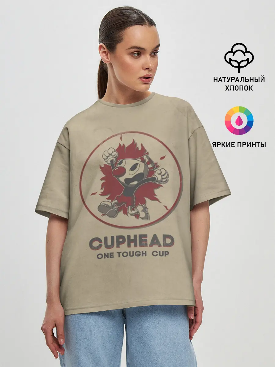 Женская футболка оверсайз / Cuphead