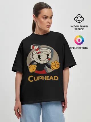 Женская футболка оверсайз / Cuphead