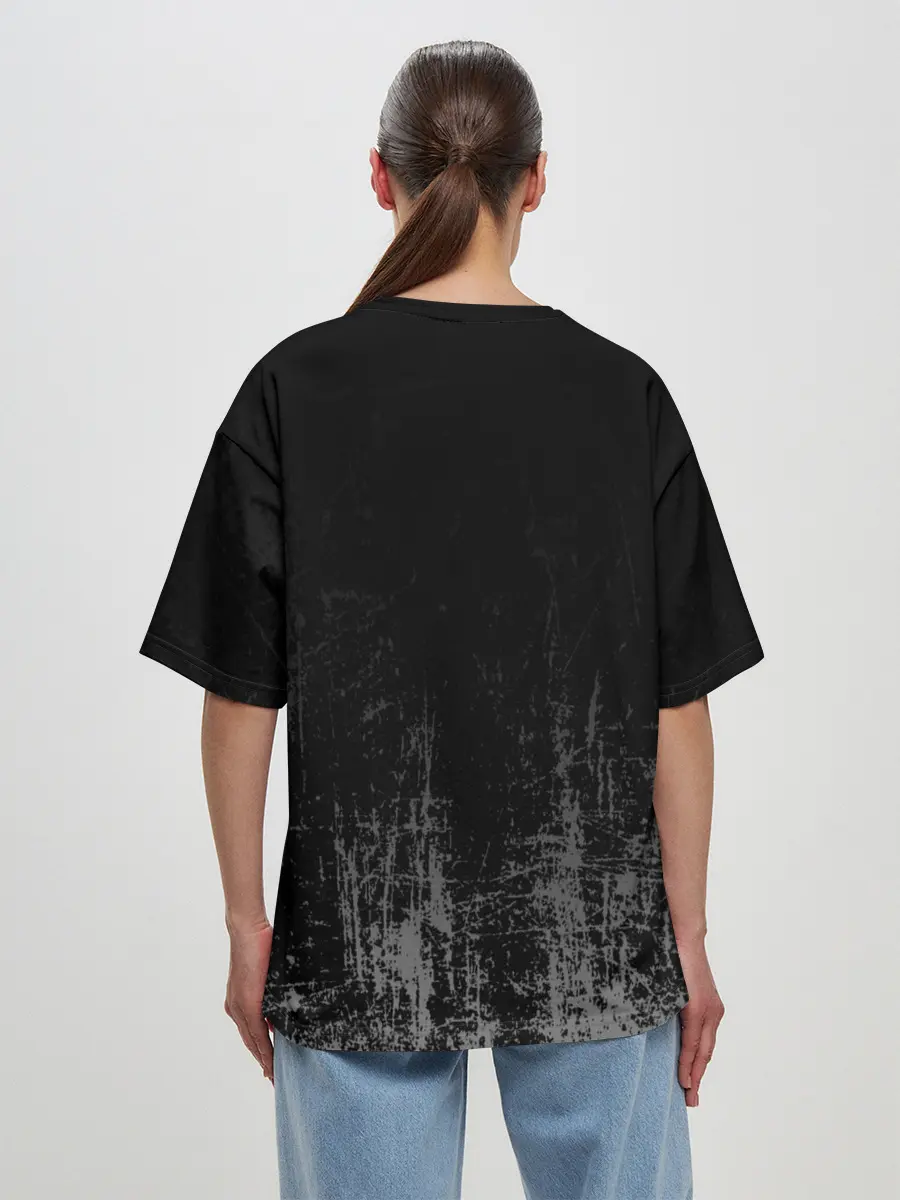 Женская футболка оверсайз / Black Grunge