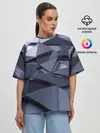 Женская футболка оверсайз / Metalic geometry
