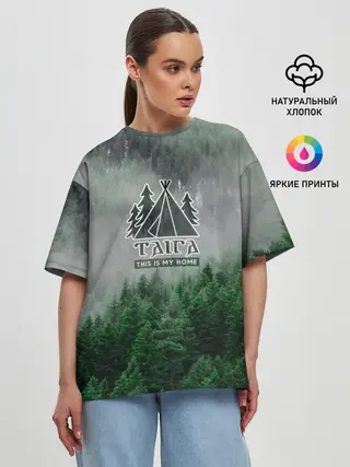 Женская футболка оверсайз / Сибирь