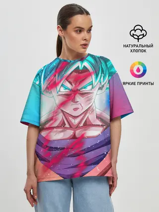 Женская футболка оверсайз / Гоку