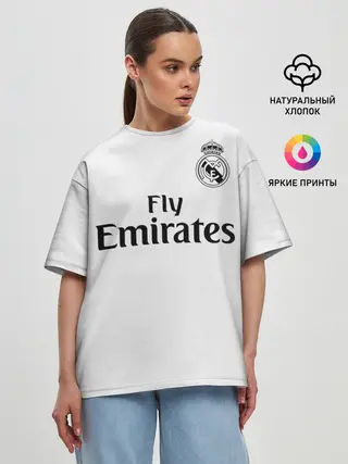 Женская футболка оверсайз / Криштиану Роналду Форма 18/19