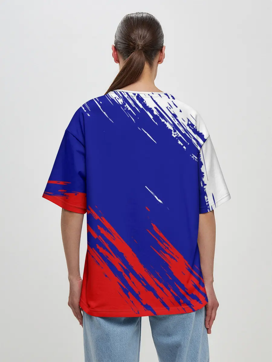 Женская футболка оверсайз / RUSSIA SPORT / РОССИЯ СПОРТ