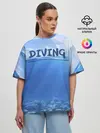 Женская футболка оверсайз / Дайвинг