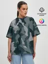 Женская футболка оверсайз / камуфляж