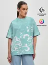 Женская футболка оверсайз / Кружевные цветы