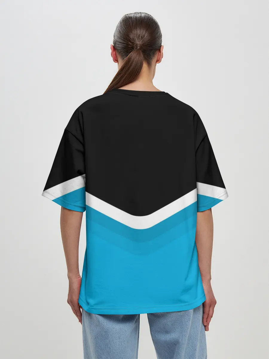 Женская футболка оверсайз / BMW Black & Blue