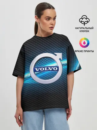 Женская футболка оверсайз / VOLVO machine motor XXI