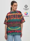 Женская футболка оверсайз / Мексиканский орнамент