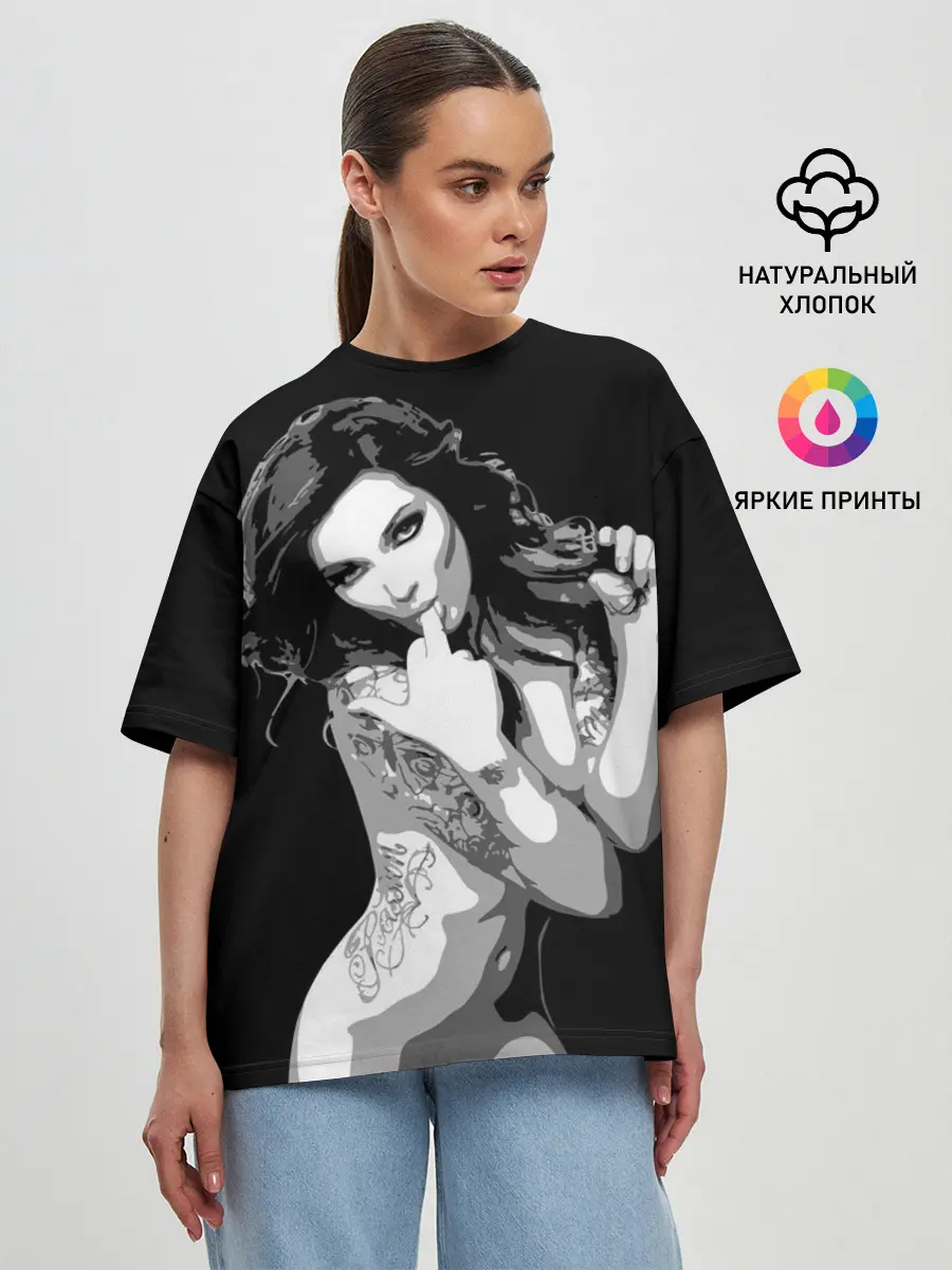 Женская футболка оверсайз / Trap girl