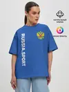 Женская футболка оверсайз / RUSSIA SPORT | РОССИЯ