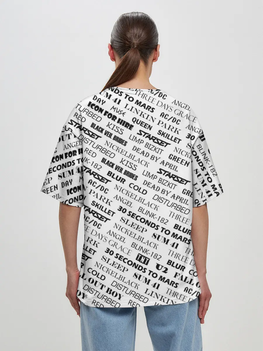 Женская футболка оверсайз / Рок не умрет