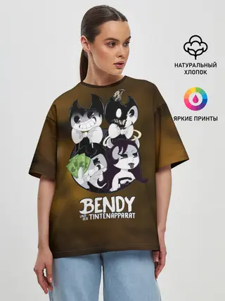 Женская футболка оверсайз / Bendy and the ink machine