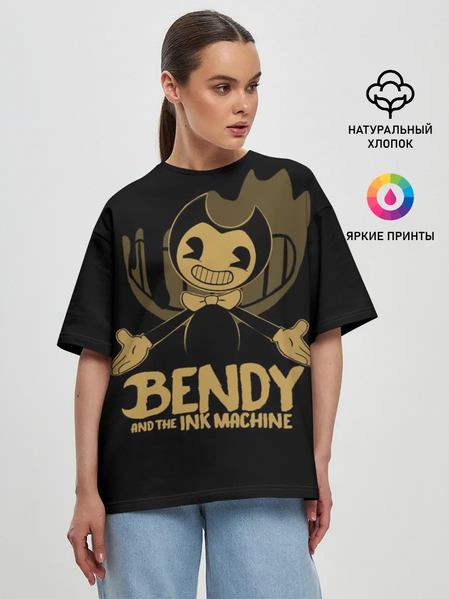 Женская футболка оверсайз / Bendy and the ink machine