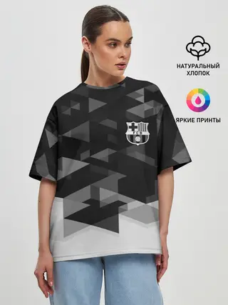 Женская футболка оверсайз / Barcelona Geometry Sport