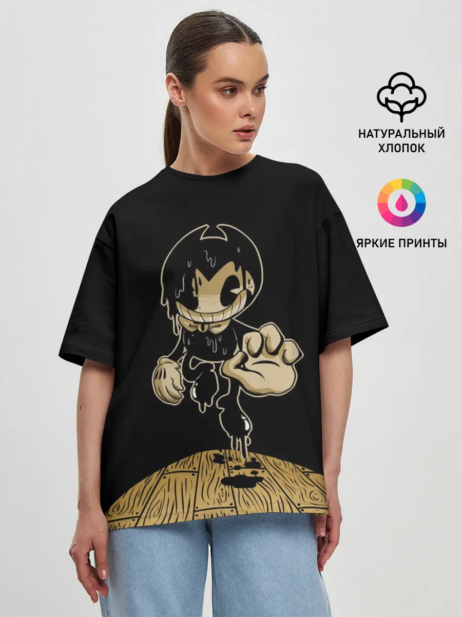 Женская футболка оверсайз / Bendy and the ink machine