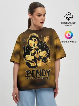 Женская футболка оверсайз / Bendy and the ink machine