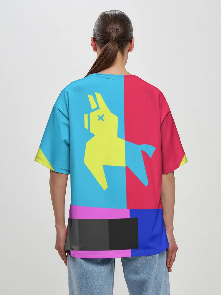 Женская футболка оверсайз / Лама Фортнайт