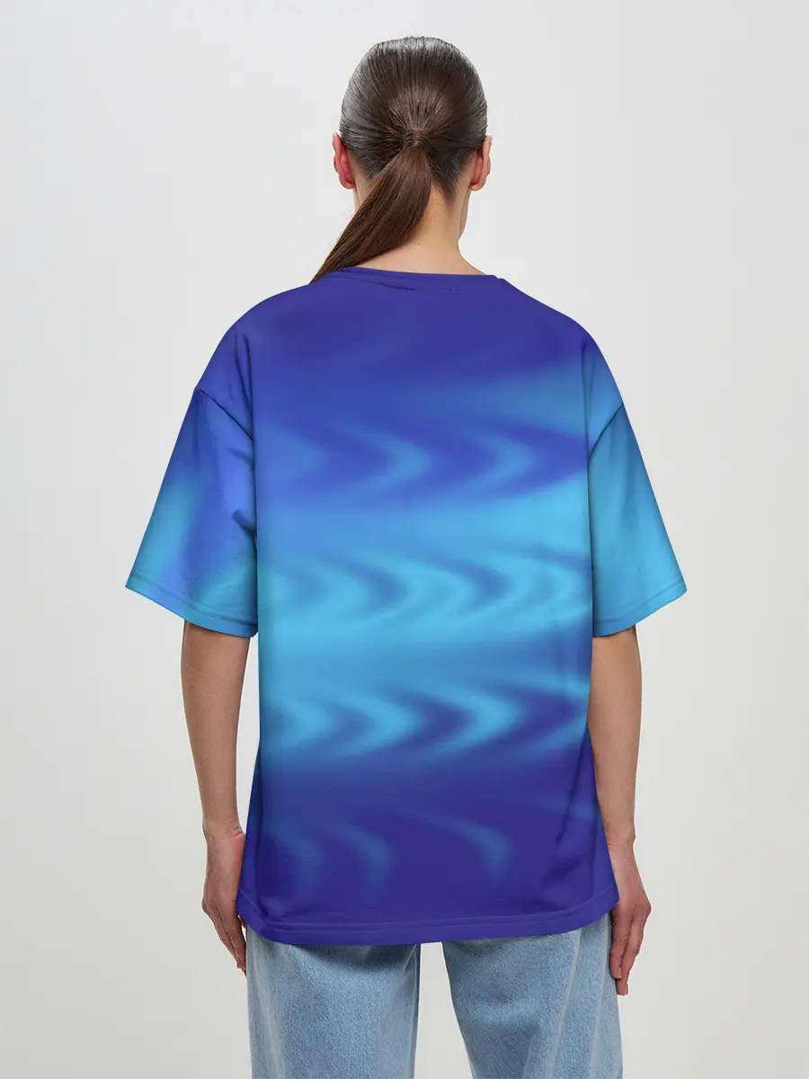Женская футболка оверсайз / Цвет настроения синий