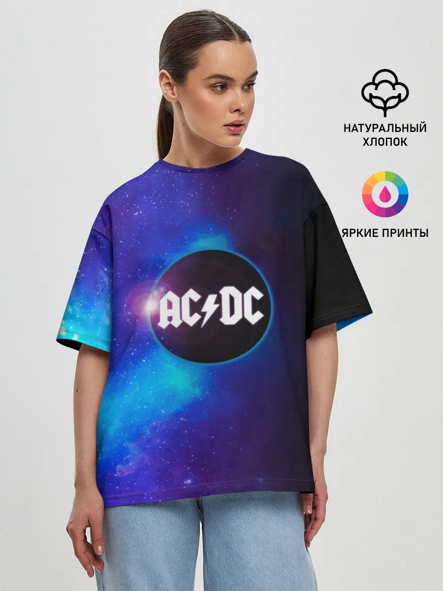 Женская футболка оверсайз / ACDC