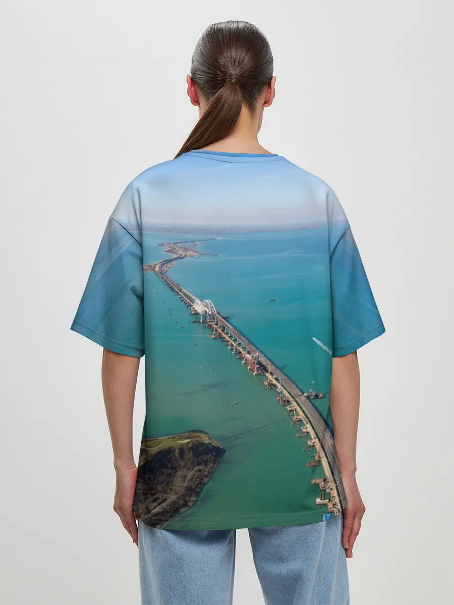 Женская футболка оверсайз / Крымский мост