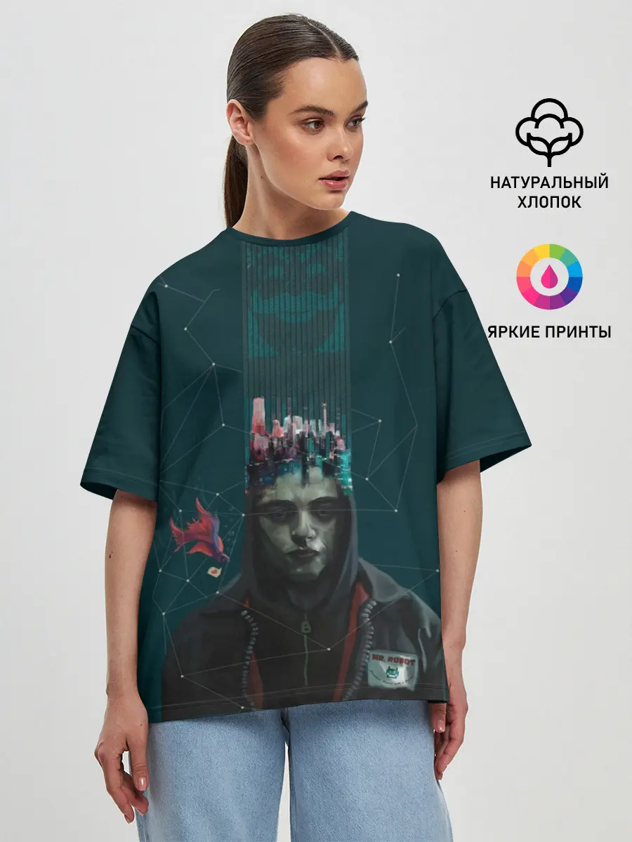 Женская футболка оверсайз / Mr. Robot