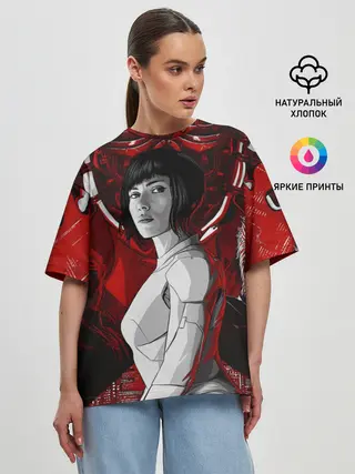 Женская футболка оверсайз / Призрак в доспехах