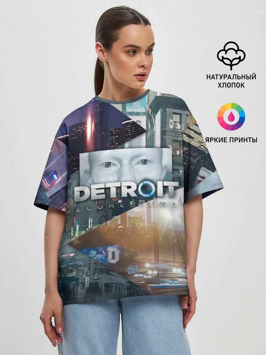 Женская футболка оверсайз / Detroit: Become Human