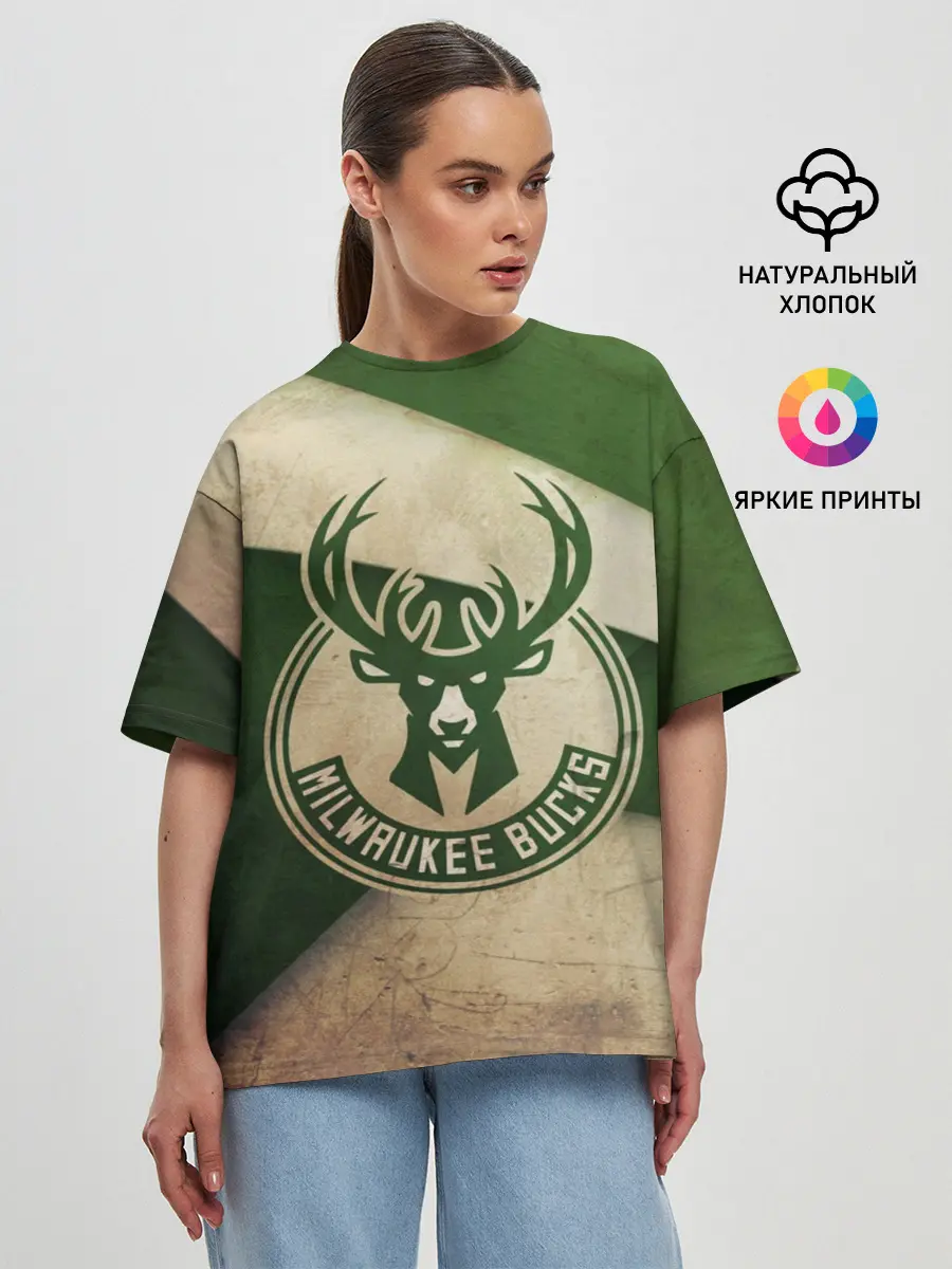 Женская футболка оверсайз / Милуоки Бакс