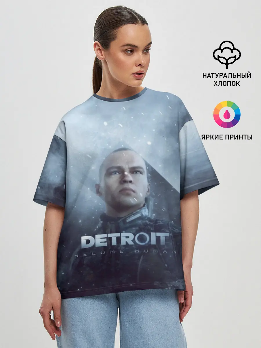 Женская футболка оверсайз / Detroit become human