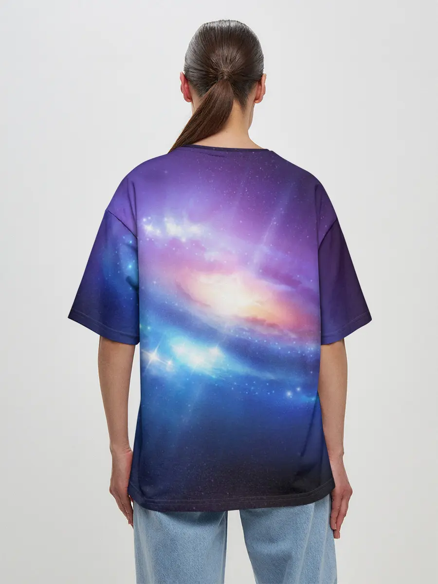 Женская футболка оверсайз / Абстракция космоса