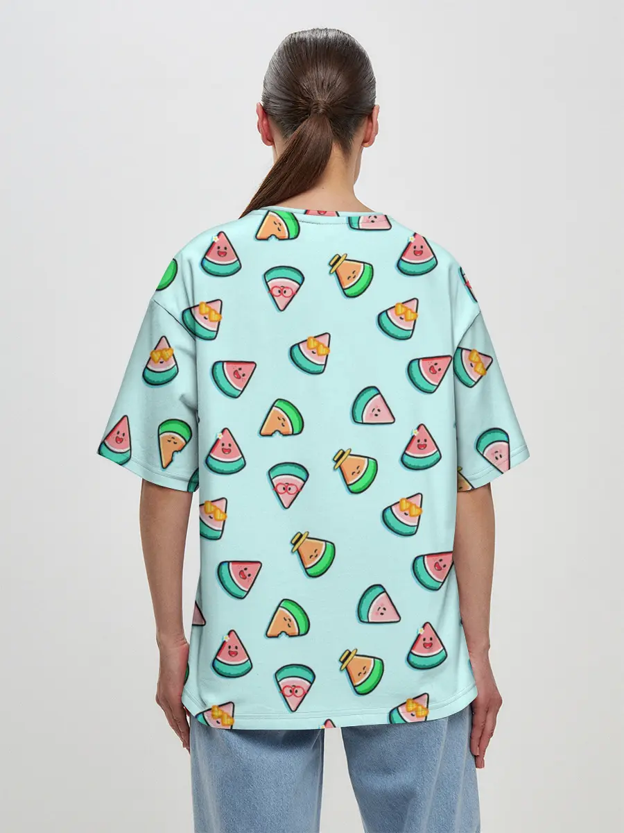 Женская футболка оверсайз / Kawaii Арбузики