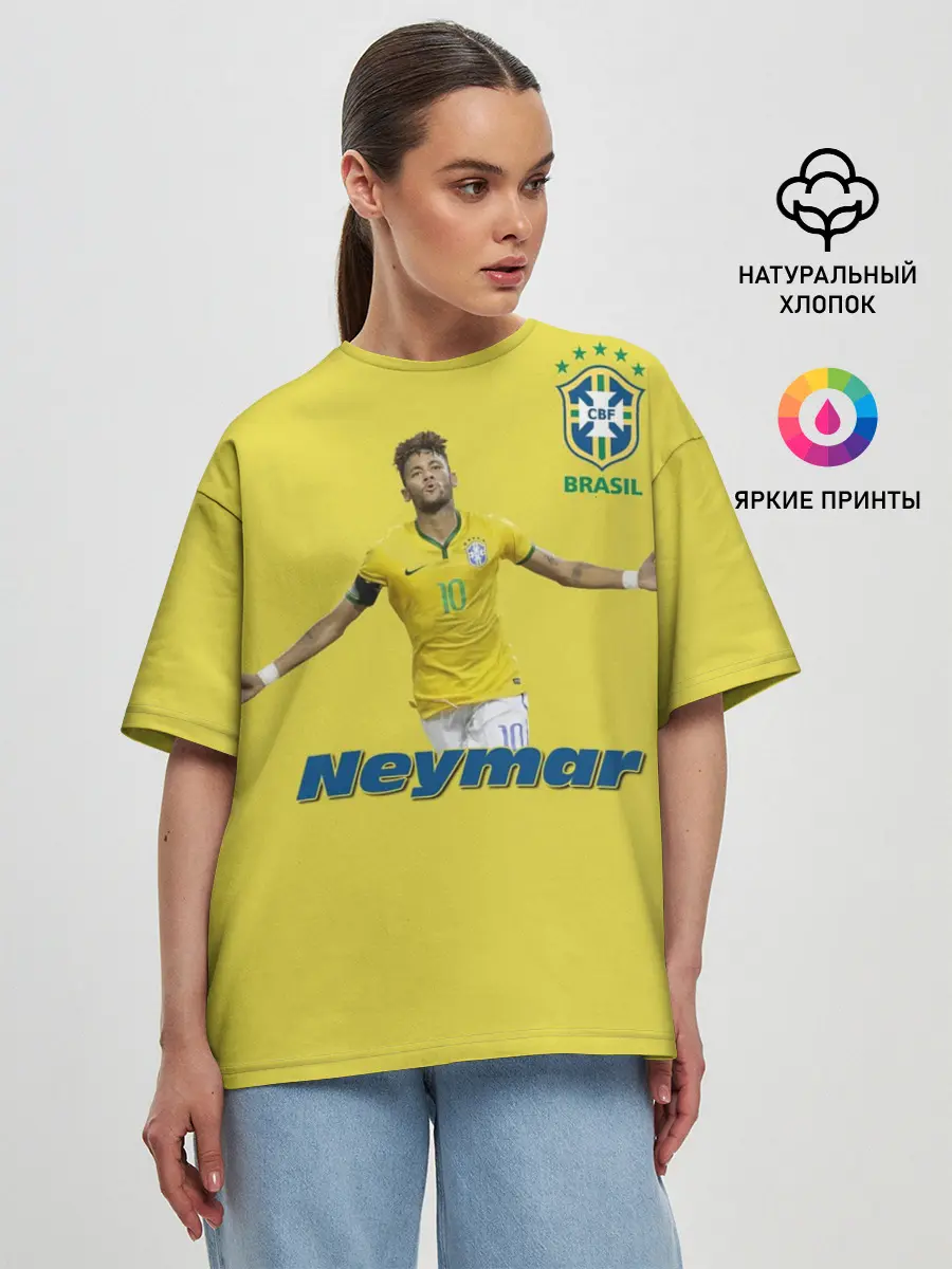 Женская футболка оверсайз / Неймар